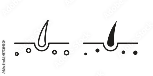 Hair icons collection glyph and mixed vector Illustrations