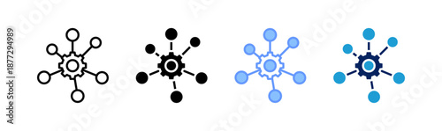 networking icon set multiple style collection