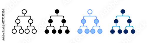 diagram icon set multiple style collection