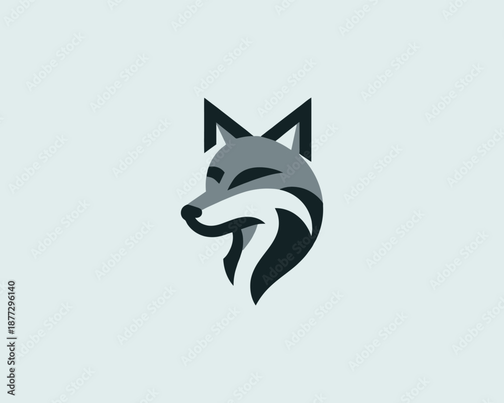 Obraz premium Modern Geometric Fox Head Emblem for Branding