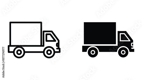 Delivery truck icon set