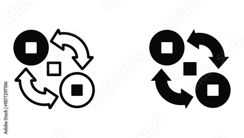 Simple iconic representation of data exchange process