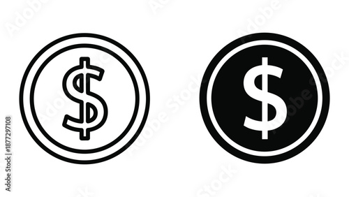 Dollar sign icon set in circle