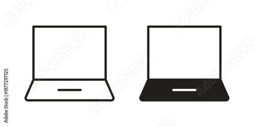 Laptop icons collection glyph and mixed vector Illustrations