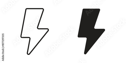 Lightning icons collection glyph and mixed vector Illustrations