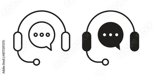 Live chat icons collection glyph and mixed vector Illustrations