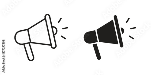 Loud Speaker icons collection glyph and mixed vector Illustrations