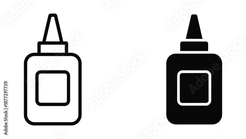 Simple line art illustration of glue bottle