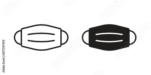 Mask icons collection glyph and mixed vector Illustrations