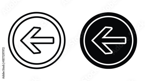 Left arrow icons in circle shape