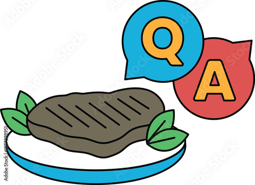 A piece of meat with a leafy green garnish on top