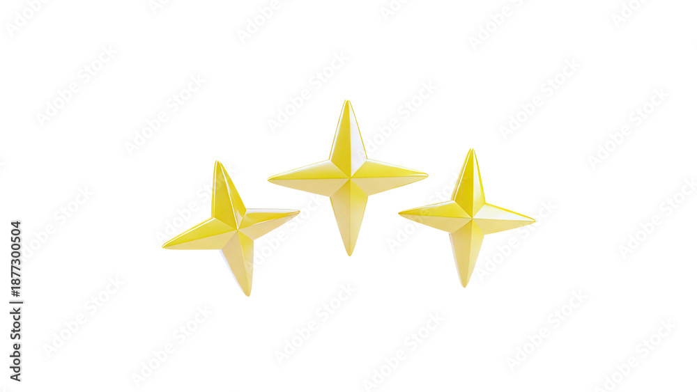 Obraz premium Three Yellow Star Shapes