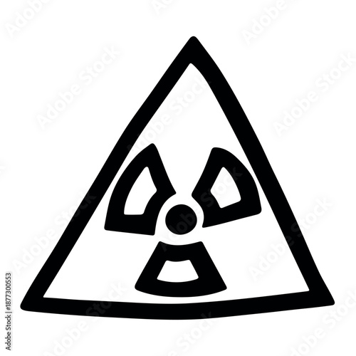 Hand drawn radiation sign Nuclear radiation hazard symbol Radioactive danger warning sign clipart in doodle style Nuclear safety Radioactive waste Single element for print, web, design, decor
