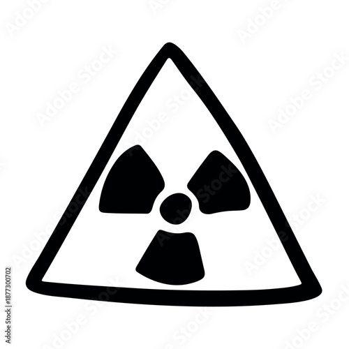 Hand drawn radiation sign Nuclear radiation hazard symbol Radioactive danger warning sign clipart in doodle style Nuclear safety Radioactive waste Single element for print, web, design, decor