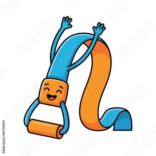 Cheerful Resistance Band Character Illustration for Dynamic Fitness Workouts and Playful Exercise Programs
