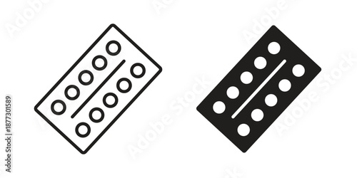 Pill blisters collection glyph and mixed vector Illustrationsicons collection glyph and mixed vector Illustrations