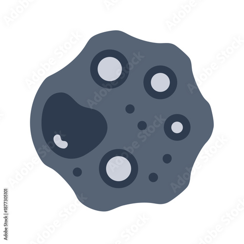 Abstract asteroid or space rock in flat design illustration
