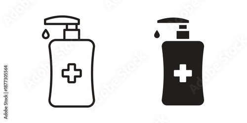 Sanitizer icons collection glyph and mixed vector Illustrations