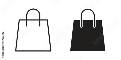 Shopping bag icons collection glyph and mixed vector Illustrations