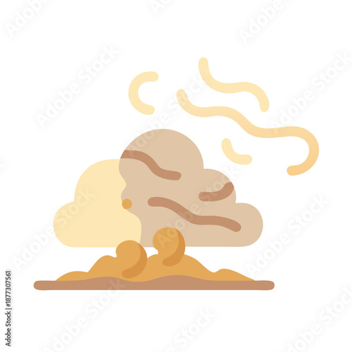 Stylized Dust Cloud Illustration on White Background for Design