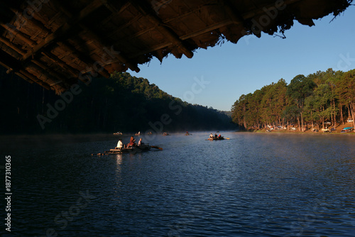 Pang Ung, a major tourist destination in northern Thailand, boasts a cold climate and stunning natural beauty. It is located in Mae Hong Son Province, Thailand.