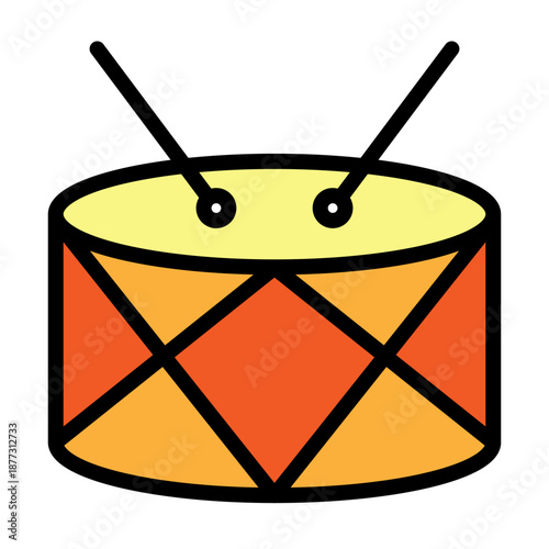 Drum Vector Filled Icon Design