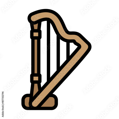 Harp Vector Filled Icon Design