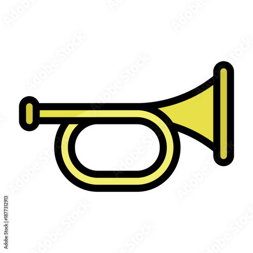 Bugle Vector Filled Icon Design