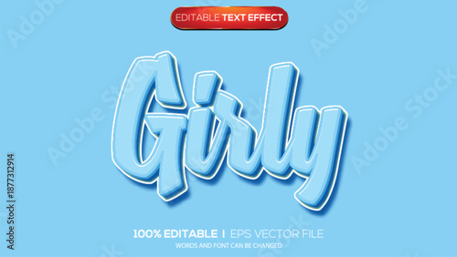 3d text effect girly theme