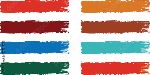 Colorful paint strokes. Set of colorful brush strokes, lines, Brush stain. Rectangle brush collection. Grungy brushes collection. permanent marker pen stroke set Vector black paint brush
