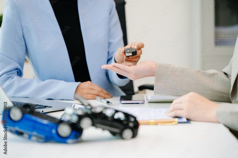 Fototapeta premium Car accident concept showing vehicle collision and damage. Symbol of insurance claim, auto insurance, risk, financial loss, accident assessment