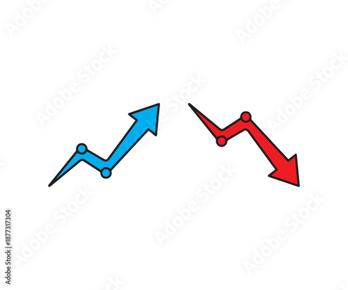 Up Down Stock Market Icon for Trading, Finance and Analytics UI Design