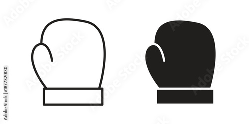 Boxing glove icons on white background - editable stroke vector illustration for web and mobile
