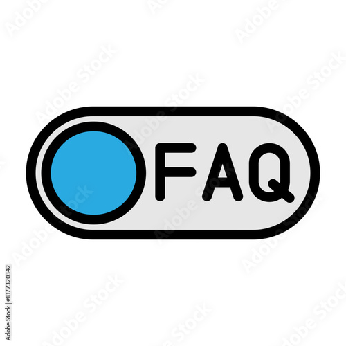 Toggle FAQ Vector Flat Icon Design