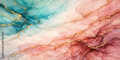 Abstract background texture of aged bark and vintage paper with a pink marble pattern featuring grunge paint design and floral nature material on an old textured wall surface