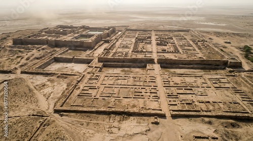 Dholavira Urban Planning archaeological site in desert landscape
