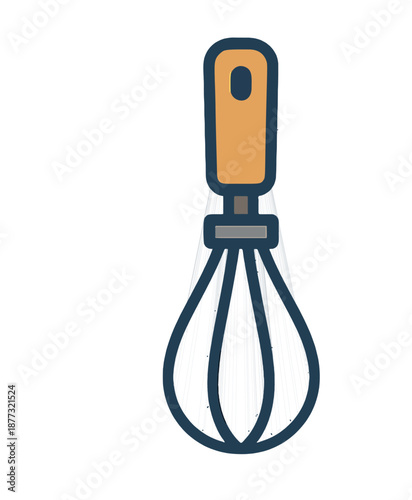 Kitchen Whisk on White.