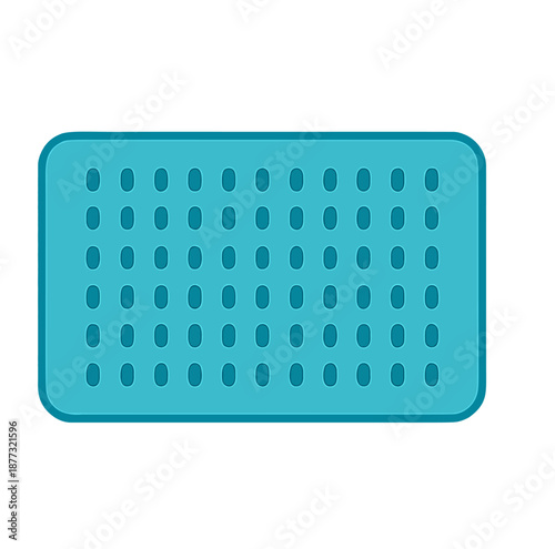 Blue Silicone Bath Mat Bathroom.