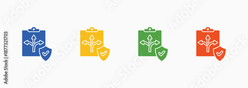 Flexibility Policy Icon Set Color Multiple Style Collection Element For Design