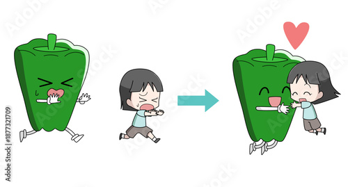 野菜の好き嫌いの克服のイメージイラスト・女の子
