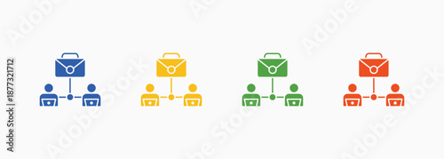 Job Sharing Icon Set Color Multiple Style Collection Element For Design