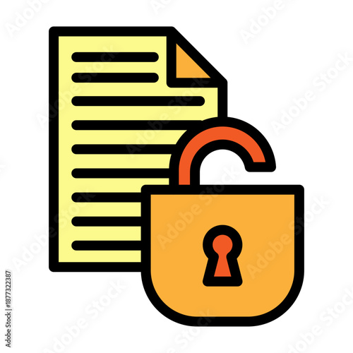 Unlock Vector Filled Icon Design