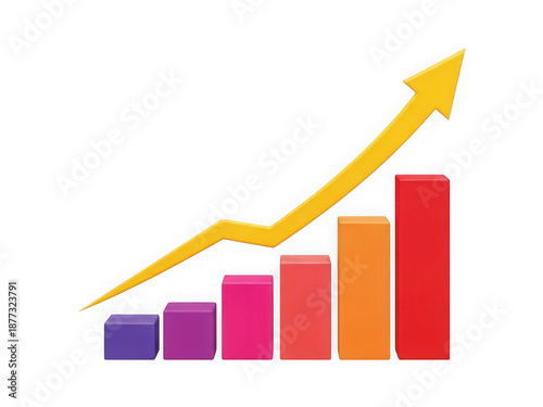 Free Download Growing bar graph arrow icon isolated on transparent background - GFXLoad