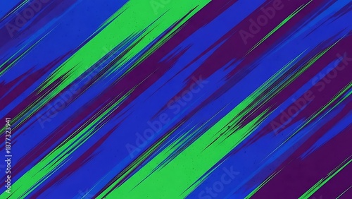 Dynamic Blue Green Abstract Sport Background with Diagonal Velocity Lines and Grainy Texture