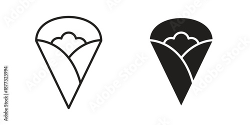 Crepe icons on white background - editable stroke vector illustration for web and mobile
