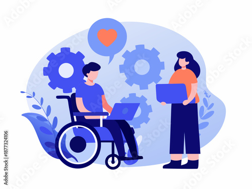 Diverse coworkers collaborating with inclusivity and care