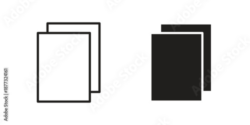 Duplicate icons on white background - editable stroke vector illustration for web and mobile