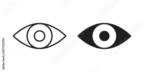 Eye icons on white background - editable stroke vector illustration for web and mobile