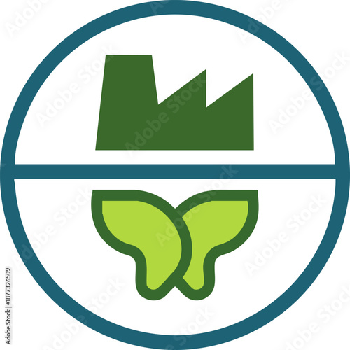 Sustainable Manufacturing Industry and Environment Icon