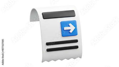Receipt with Right Arrow Icon 3D Icon